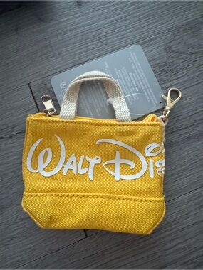 Disney Yellow Canvas Mini Tote Keychain - Colors Collection